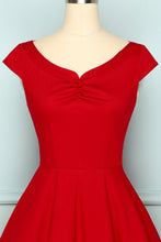 Load image into Gallery viewer, 1950s Dark Red Dress