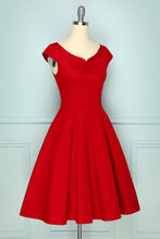 Load image into Gallery viewer, 1950s Dark Red Dress