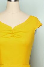 Load image into Gallery viewer, 50s Yellow Solid Dress