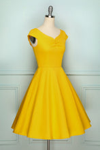 Load image into Gallery viewer, 50s Yellow Solid Dress