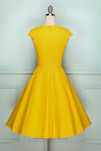 Load image into Gallery viewer, 50s Yellow Solid Dress