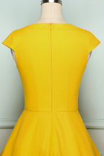 Load image into Gallery viewer, 50s Yellow Solid Dress