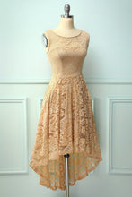 Load image into Gallery viewer, Asymmetrical Champagne Lace Dress