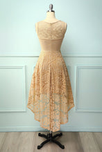 Load image into Gallery viewer, Asymmetrical Champagne Lace Dress