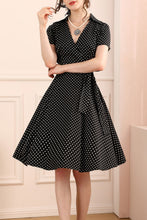 Load image into Gallery viewer, 1950s Black White Dots Dress