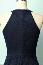 Load image into Gallery viewer, Asymmetric Navy Lace Dress