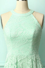 Load image into Gallery viewer, Asymmetric Mint Lace Dress