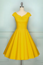 Load image into Gallery viewer, 50s Yellow Solid Dress
