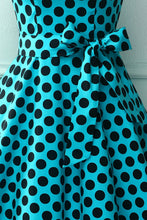Load image into Gallery viewer, 1950s Blue Black Dots
