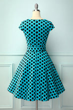 Load image into Gallery viewer, 1950s Blue Black Dots
