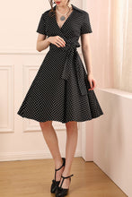 Load image into Gallery viewer, 1950s Black White Dots Dress
