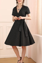 Load image into Gallery viewer, 1950s Black White Dots Dress
