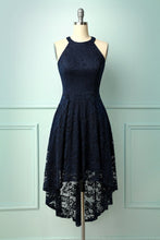Load image into Gallery viewer, Asymmetric Navy Lace Dress
