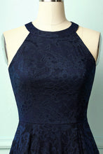 Load image into Gallery viewer, Asymmetric Navy Lace Dress
