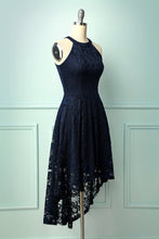 Load image into Gallery viewer, Asymmetric Navy Lace Dress
